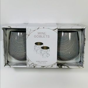 2-Pack Marble Collection Stemless Wine Glasses NWT